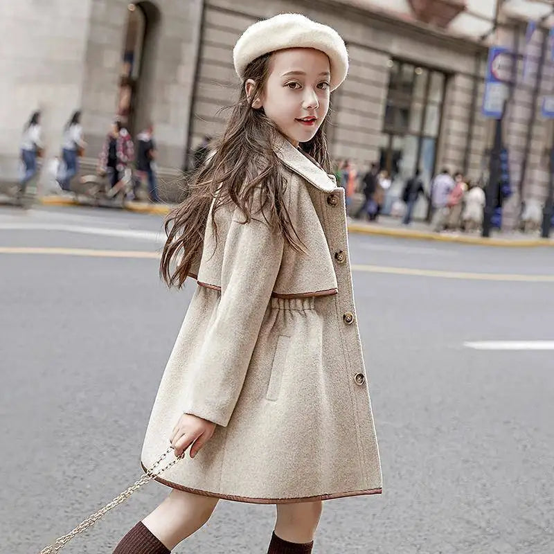 Fashion Winter Girls Woolen Coats